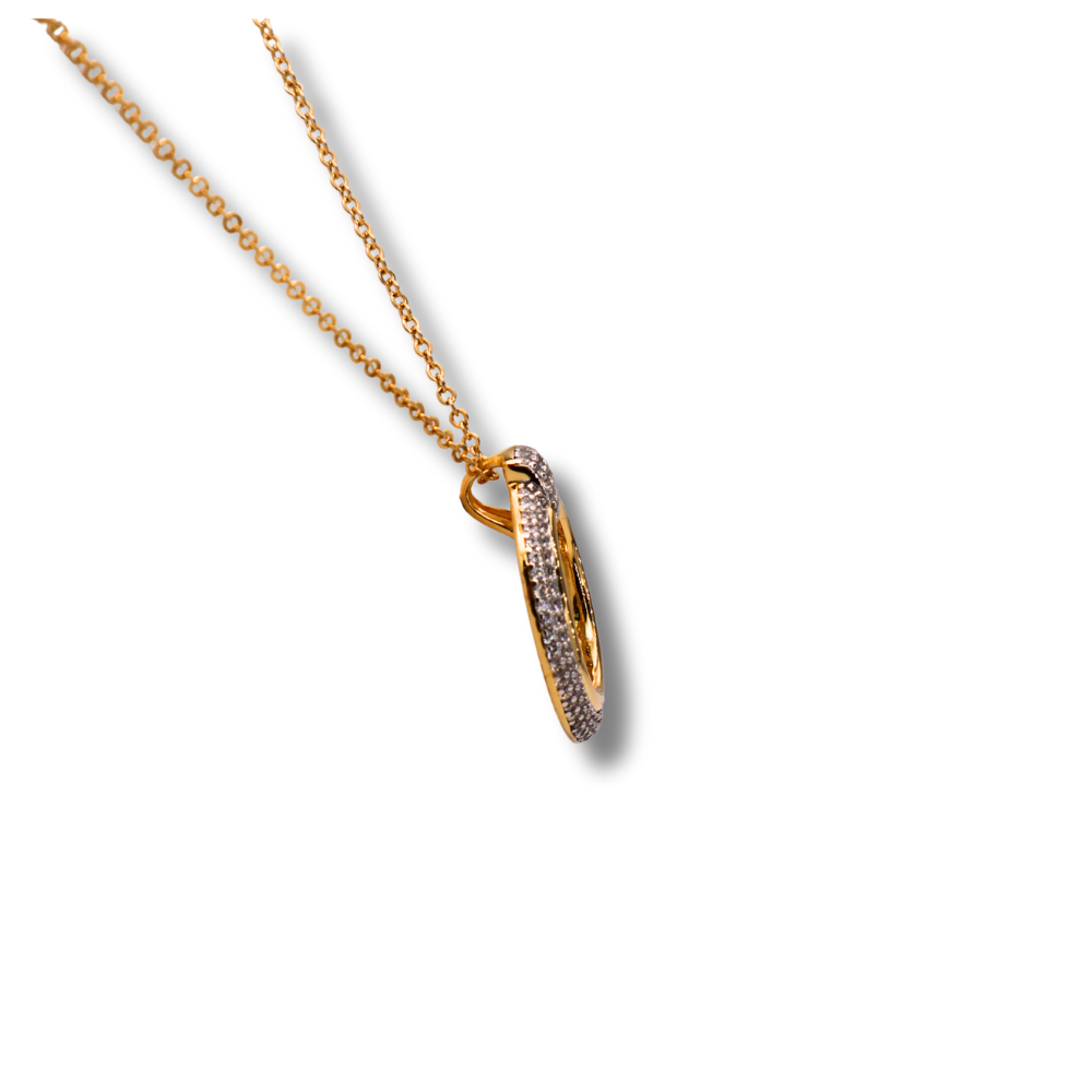 Collier en argent plaqué rond - 040-200-630