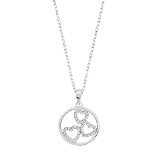 Collier en argent 3 coeurs - 3593-1/1