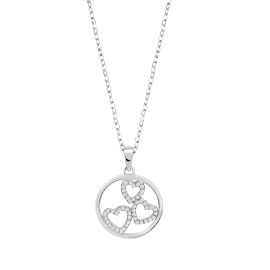 Collier en argent 3 coeurs - 3593-1/1